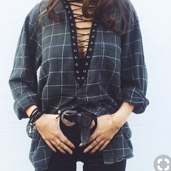 LF Tops - LF lace up flannel